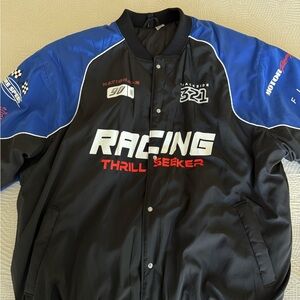 H&M Racing Bomber Jacket - Black and Blue